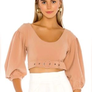 Lovers + Friends Tan Crop Top